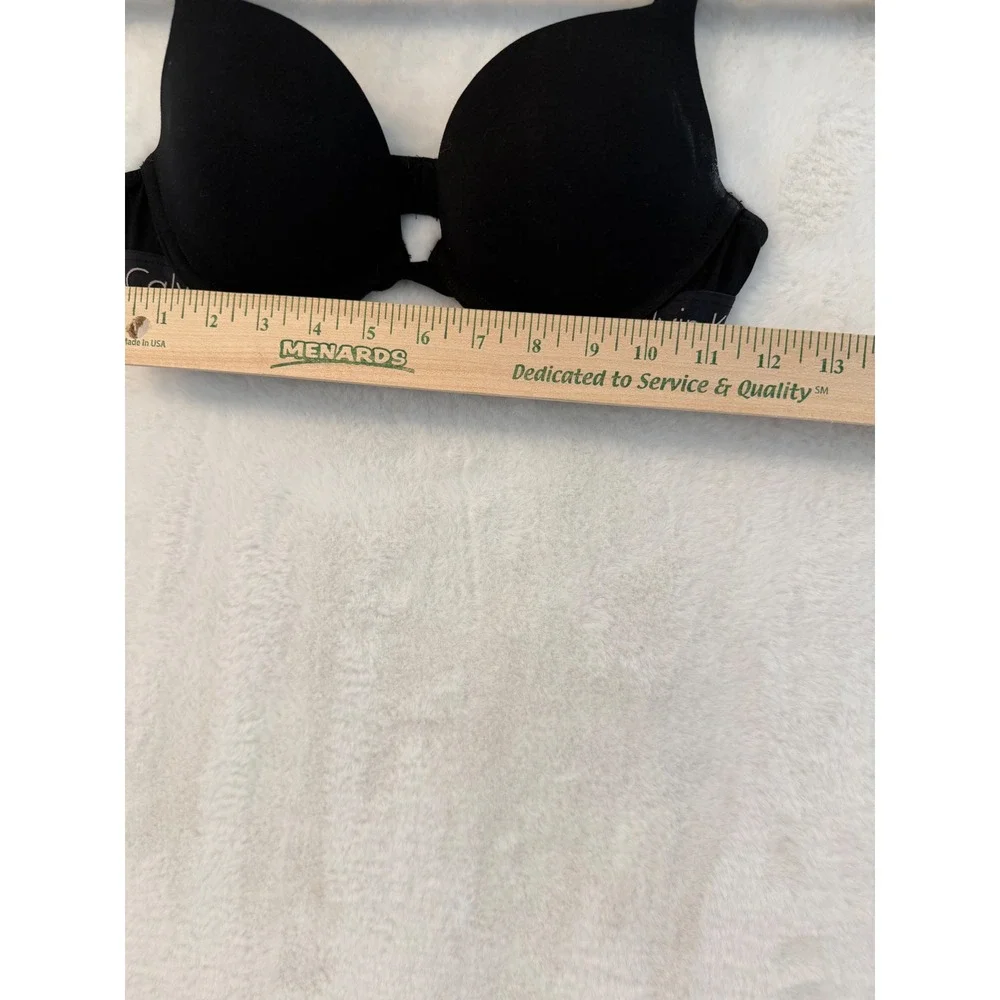 Calvin Klein Modern Cotton Push-Up Bra Black Underwire Logo Band 34B QP1348S